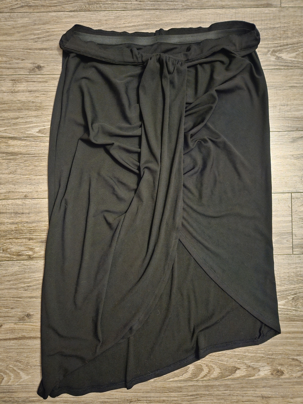 Cider Black Asymmetrical Wrap Skirt with Front Drape Size 4XL - Picture 2 of 7